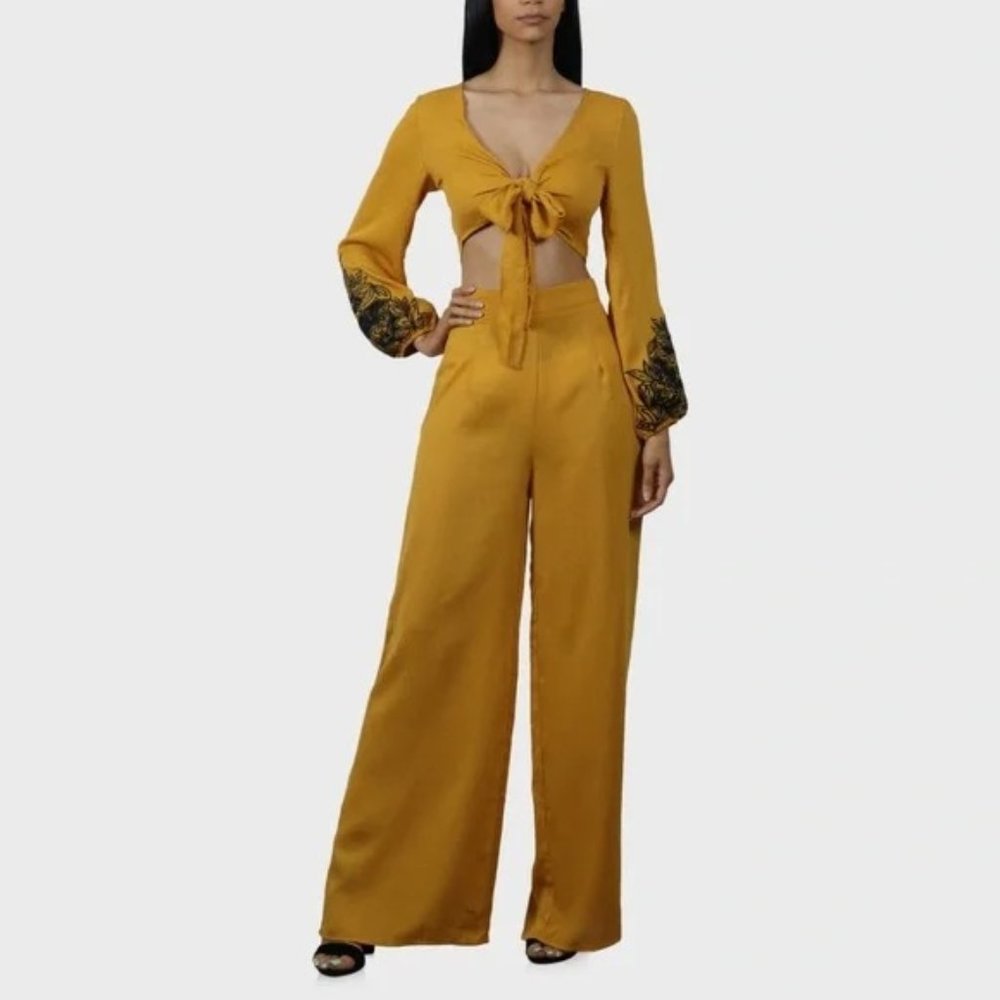 Two Piece Pant Set Mustard / Black